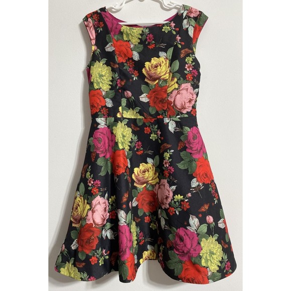 Ted Baker Other - Baker by Ted Baker Dress Girls 8 M Kids Youth Floral Roses Fit And Flare Fancy
